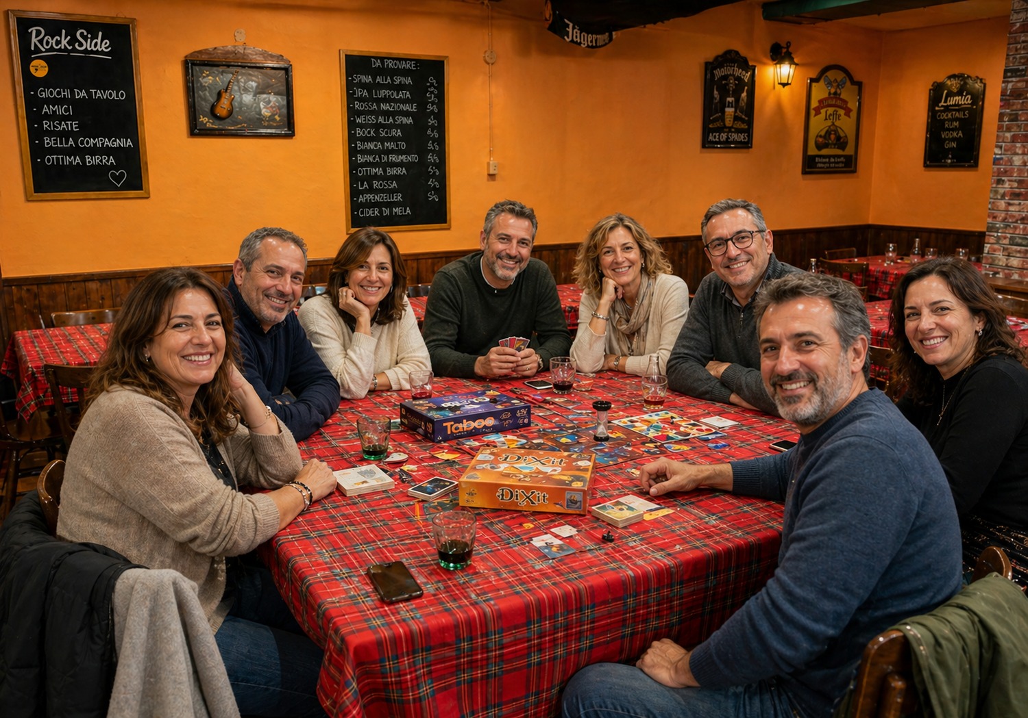 Amici al Rock Side Pub durante una serata Sliding Doors